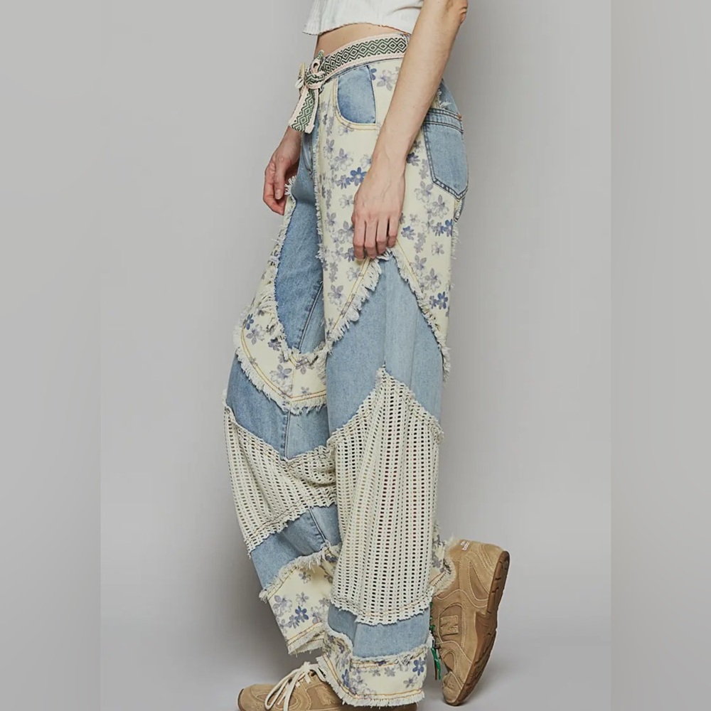 New POL Fall denim collection: “The Sissy” Patchwork Wide-Leg Regular Fit Jeans - Picture 4 of 4